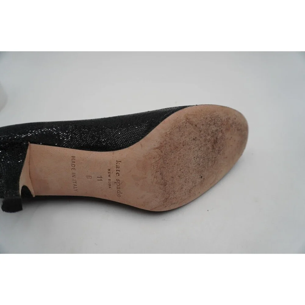 Kate Spade New York Women's Size 11M Black Glitter Shimmer Sparkle Evening Pumps